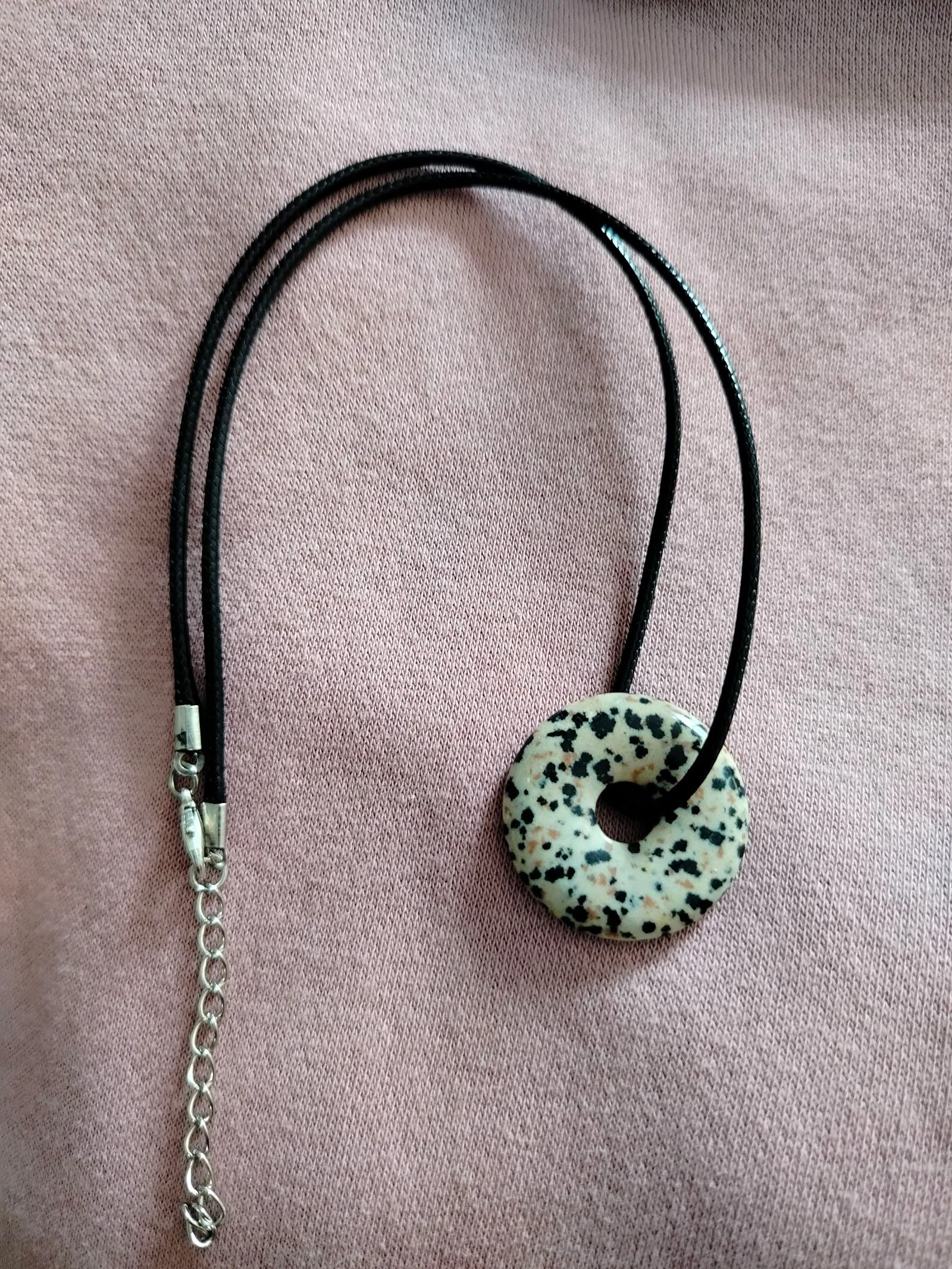 Collier jaspe dalmatien pierre naturelle